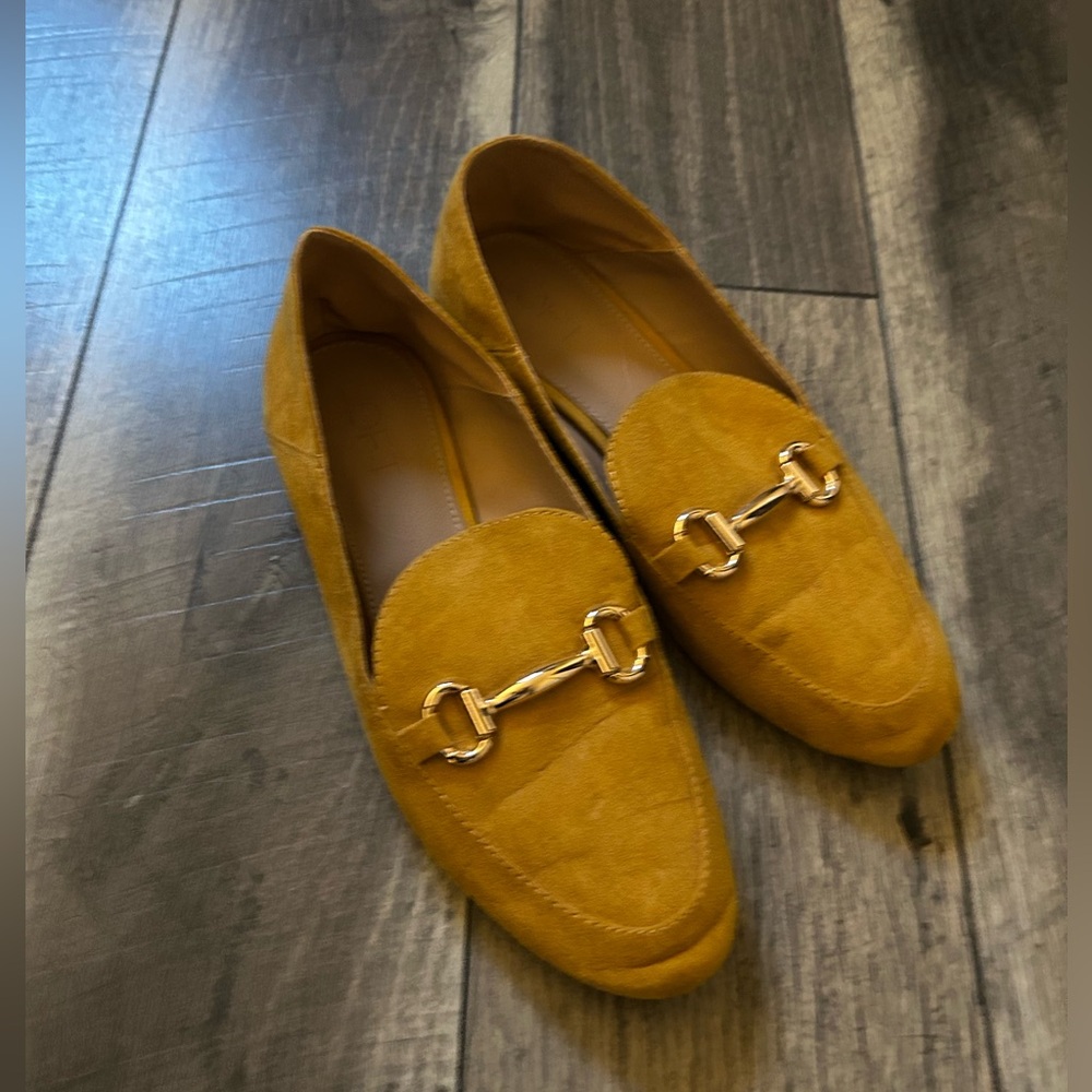 Loft Elegant Mustard Faux Suede Loafers